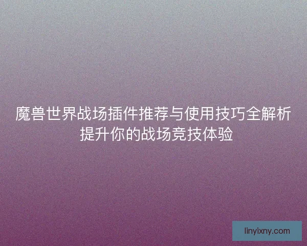 魔兽世界战场插件推荐与使用技巧全解析 提升你的战场竞技体验